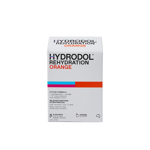 Hydrodol Rehydration Orange 10 Sachets Front Box
