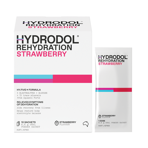 Hydrodol Rehydration Strawberry (10 x 6.6g Powder Sachets)
